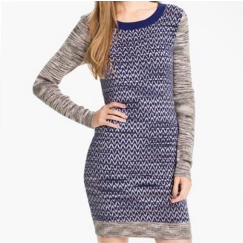 French Connection Navy And Gray Patterned Long Sl… - image 3